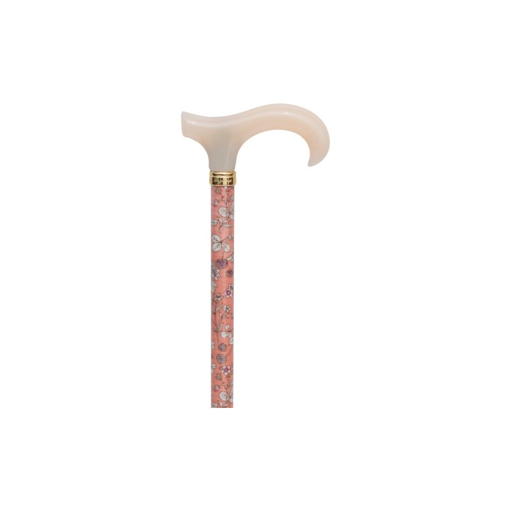 Petite Adjustable Derby Walking Stick - Peach Floral