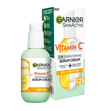 Garnier Vitamin C Serum Cream: 2-in-1 20% Vitamin C + SPF 25, Hydrates & Brightens, Organic & Vegan, 50ml