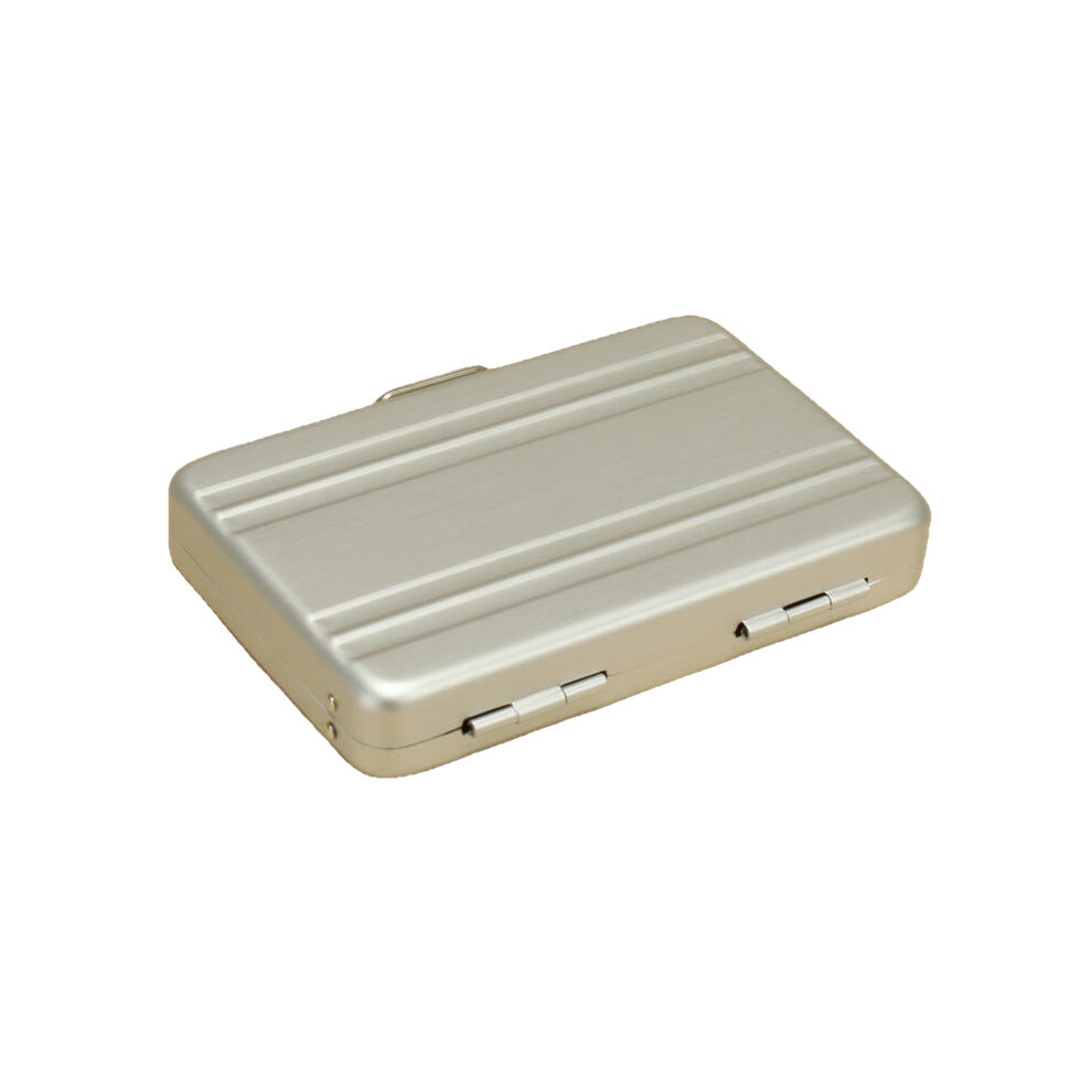 (Light Gray) Aluminum Business Credit Cards Box Mini Suitcase Card Holder High Grade Business Office Cards Box