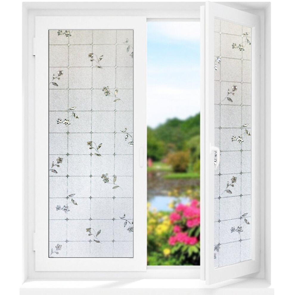 (D.) Frosted Privacy Glass Film Cling Anti-UV Cover Door Window Sticker Home Decorations