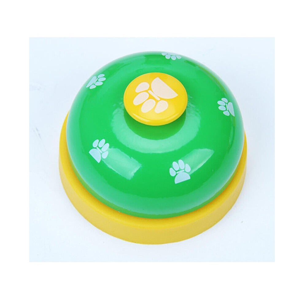 (Green) Pet Press Jingle Dog Cat Trainer Pet Intelligence Toy Footprints Press Bells Dog Paw Prints Ringer