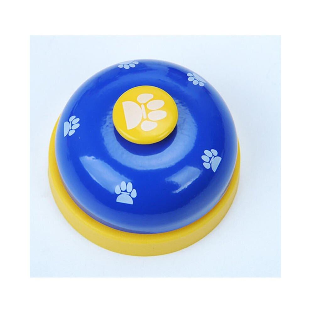 (Blue) Pet Press Jingle Dog Cat Trainer Pet Intelligence Toy Footprints Press Bells Dog Paw Prints Ringer