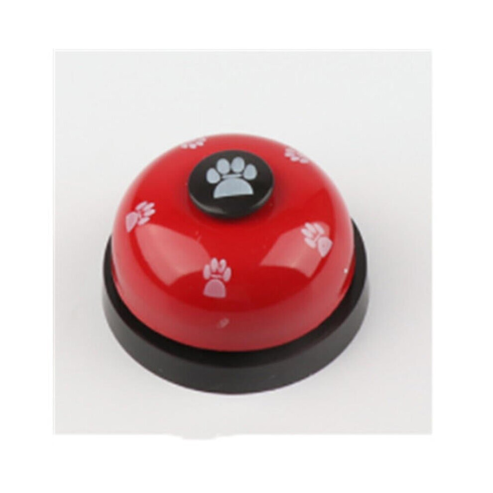 (Red) Pet Press Jingle Dog Cat Trainer Pet Intelligence Toy Footprints Press Bells Dog Paw Prints Ringer