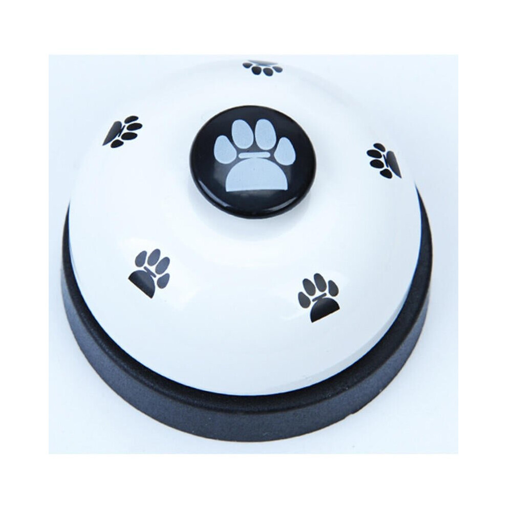 (White) Pet Press Jingle Dog Cat Trainer Pet Intelligence Toy Footprints Press Bells Dog Paw Prints Ringer