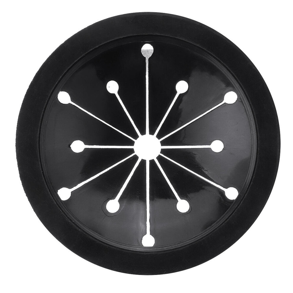(Black) Garbage Unit Seal Ring Stainless Steel Disposal Stopper Splash Guard For Waste King 80mm