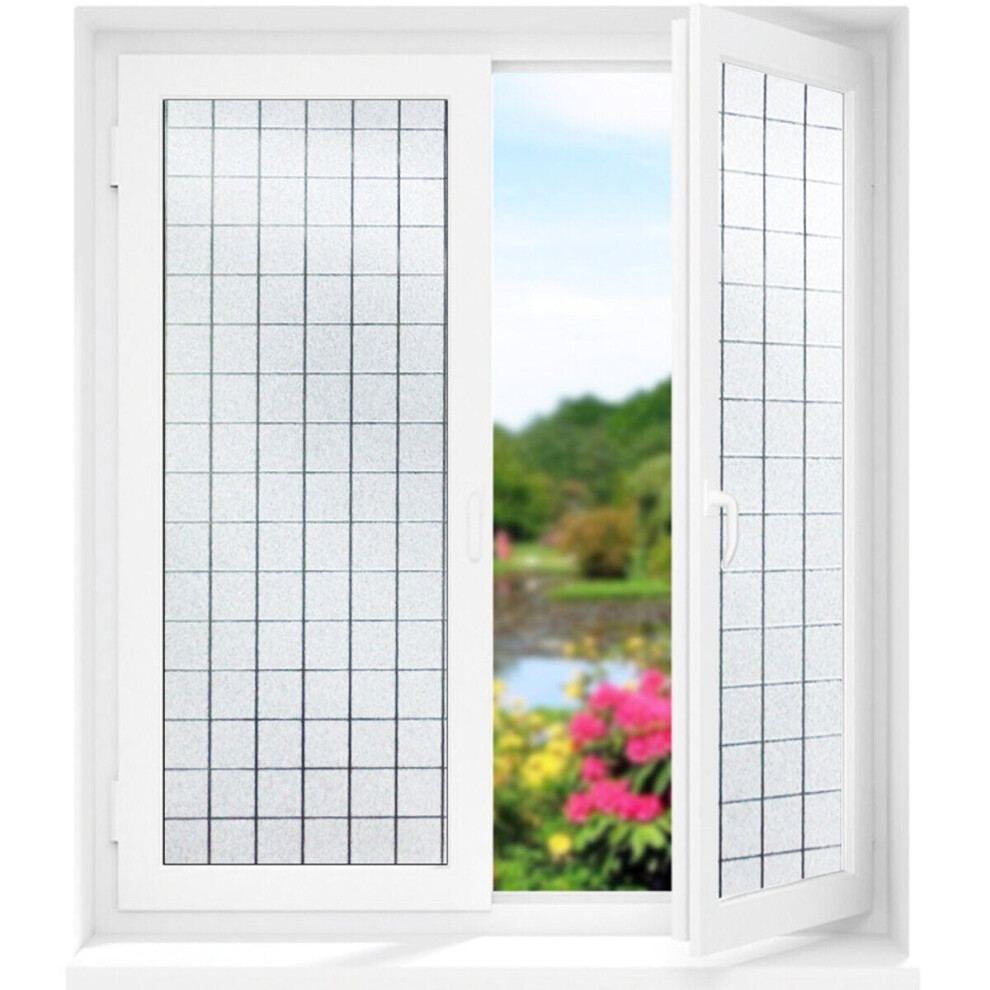 (A+B Each 5Pcs) Frosted Privacy Glass Film Cling Anti-UV Cover Door Window Sticker Home Decorations