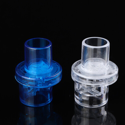 (Blue 1) 10Pcs Disposable One-way CPR Mask Training Valves Mouthpieces Micromask 2