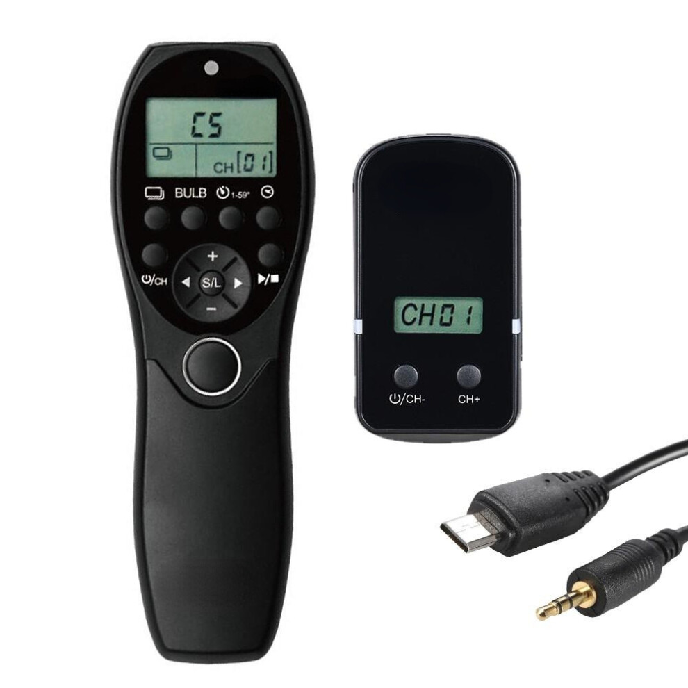 2.4G Wireless Remote Control LCD Timer Shutter Release Transmitter Receiver 32 Channels