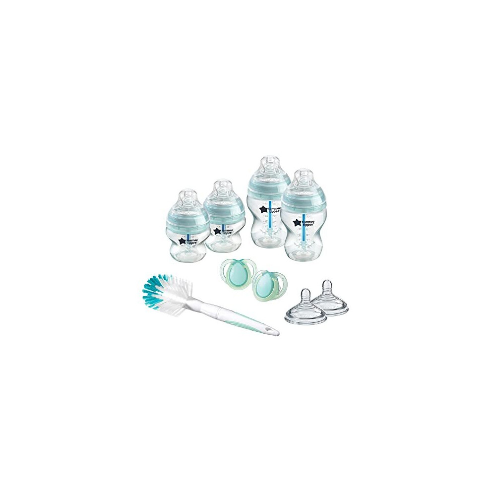 Tommee Tippee Advanced Anti-Colic Newborn Baby Bottle Starter Kit, Slow-Flow Breast-Like Teats and Unique Anti-Colic Venting System, Mixed Sizes
