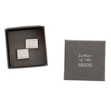 (Father of the Bride) Amore Wedding Favour Pair Of Rectangle Cufflinks Groomsman Gift