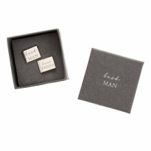(Best Man ) Amore Wedding Favour Pair Of Rectangle Cufflinks Groomsman Gift