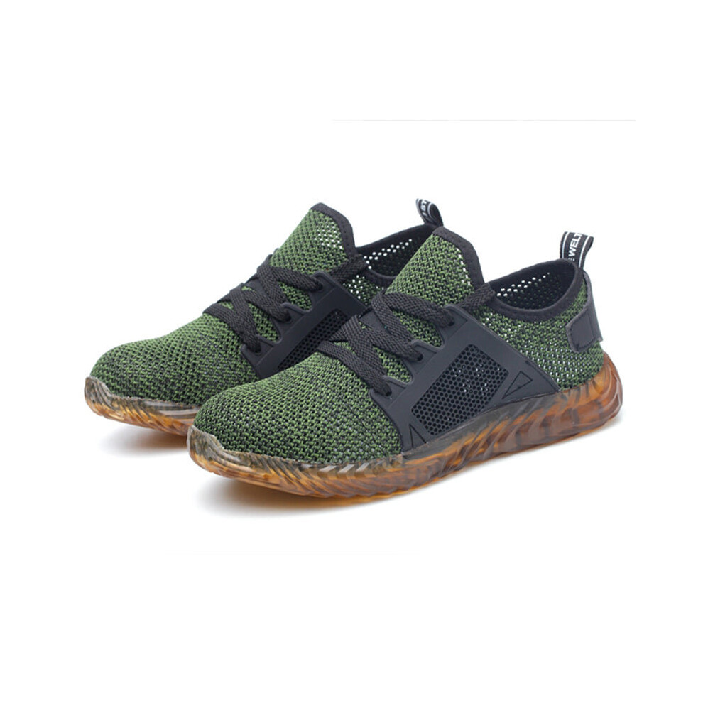 (Green, 9) Steel Toe Puncture Proof Safety Work Shoes 3654657793319