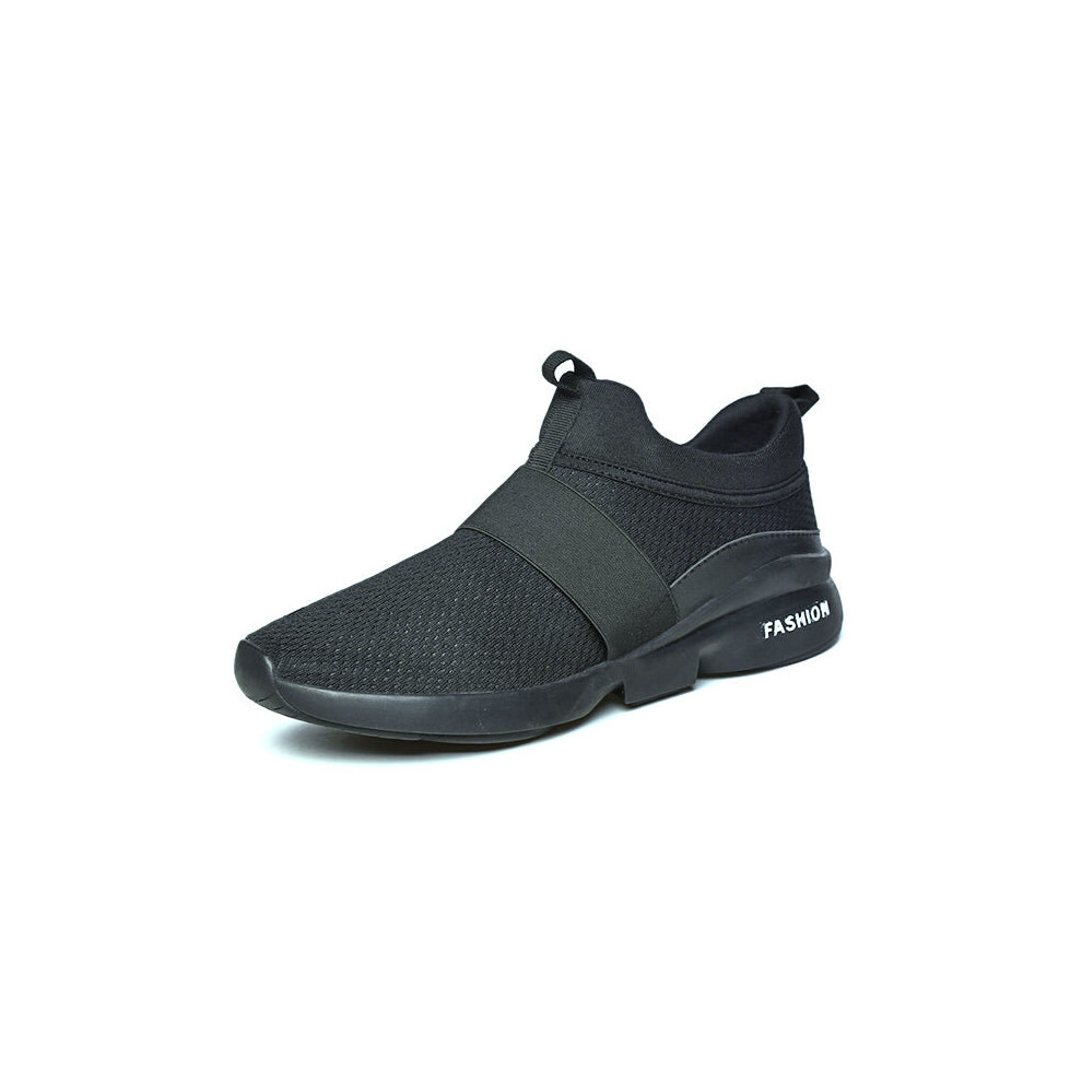 (Black, 9) Men Comfy Ankle Cushion Slip On Sports Sneakers