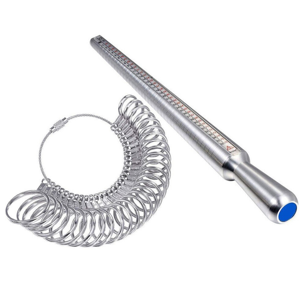 (0-15) Metal Ring Sizer Set Finger Measuring with Rings Mandrel Sizing Stick Jewelry Tools