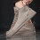 (White, 7.5) Men Vinatge Canvas Splicing Elastic Lace Up Ankle Boots 13