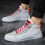 (White, 6.5) Men Vinatge Canvas Splicing Elastic Lace Up Ankle Boots 11