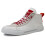(White, 7.5) Men Vinatge Canvas Splicing Elastic Lace Up Ankle Boots 15