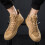 (White, 6.5) Men Vinatge Canvas Splicing Elastic Lace Up Ankle Boots 12
