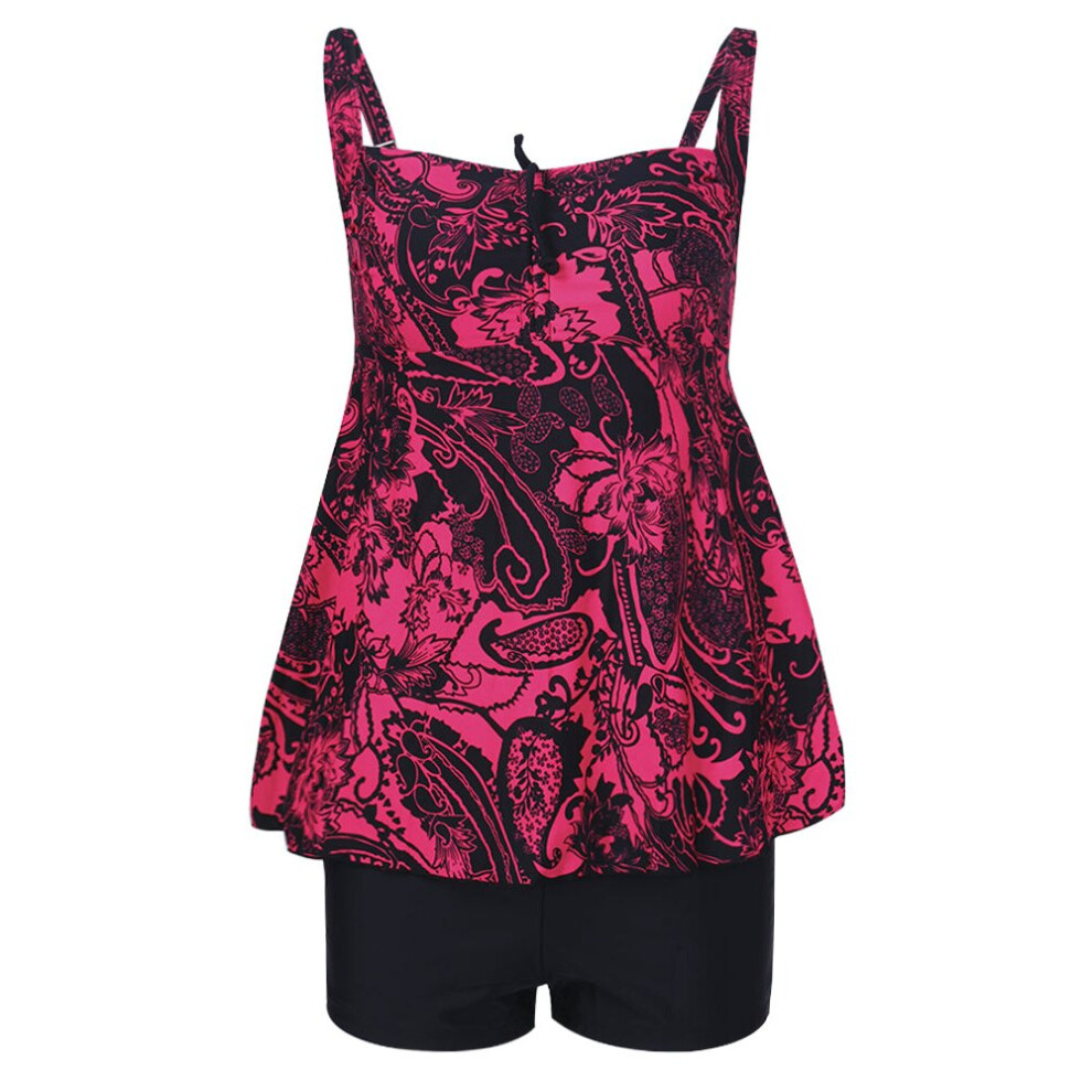 (Red, 2XL) Women Sexy Printing Spaghetti Strap Swimwear Bandage Backless Split Bikini-image-OPC-P9RCWS9-NEW