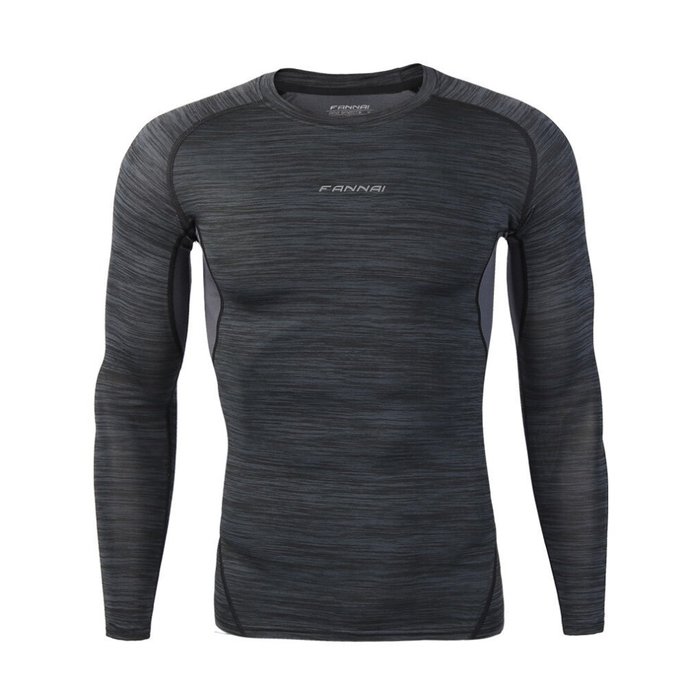 (M) Fitness Sportswear Springy Tights Long Sleeve Trainning T-Shirt