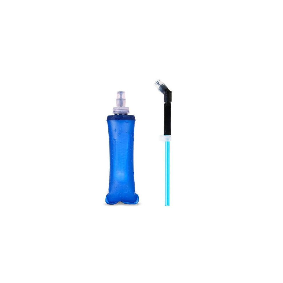 (Blue, 250ml) Foldable Silicone Soft Flask Water Bottle Traveling Running Kettle Hydration Pack Bag Sports Bottles