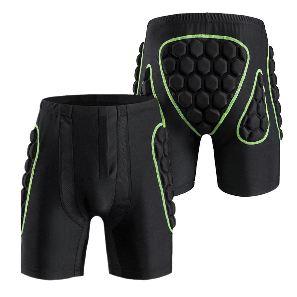 (Green, M) Women's Hip Butt Protection Padded Shorts Armor Pad