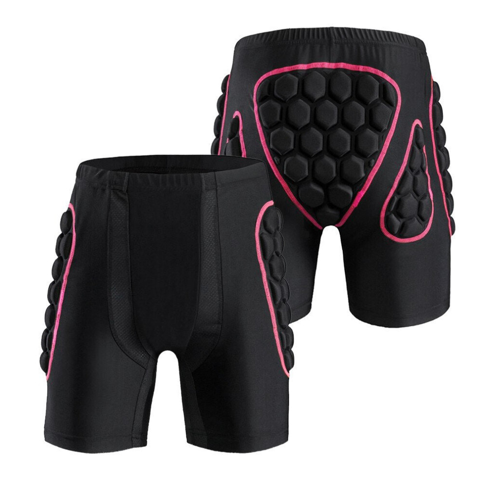 (Pink, M) Women's Hip Butt Protection Padded Shorts Armor Pad