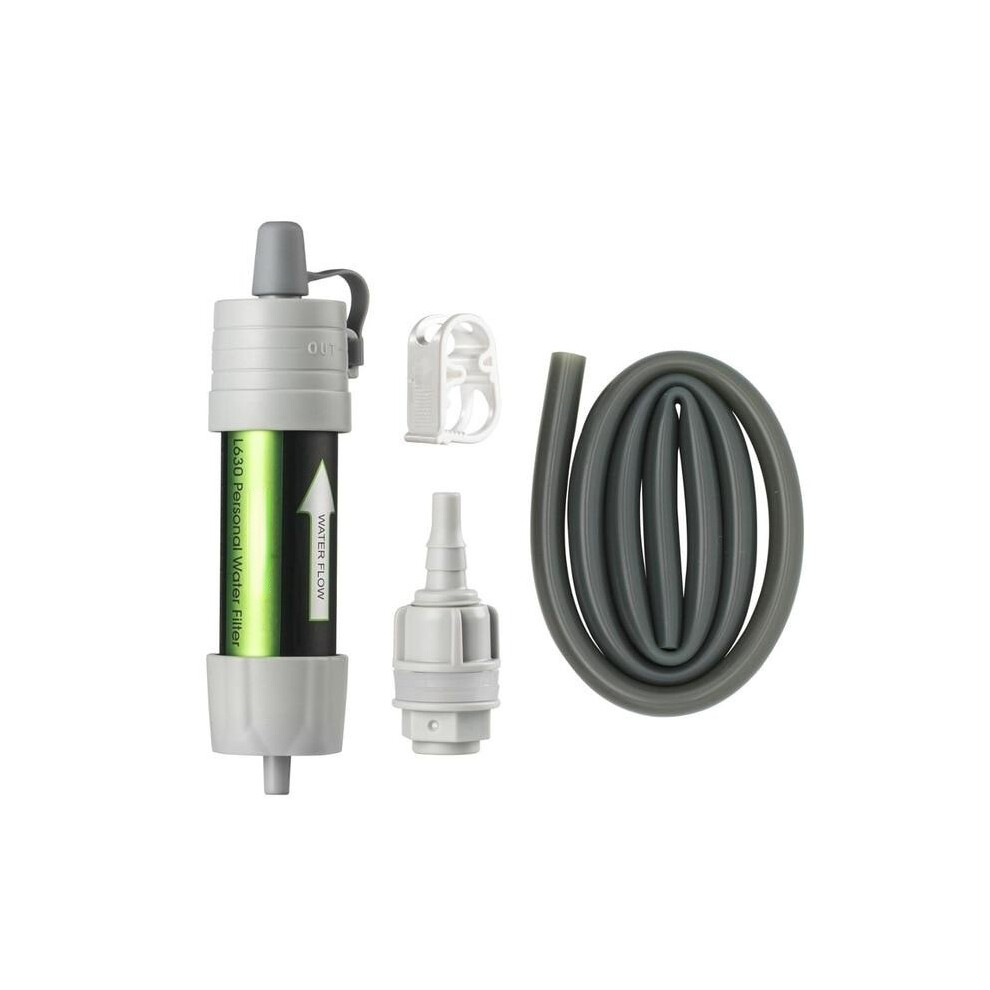 (Gray) Personal Camping Water Purification Filter Straw for Survival or Emergency Supplies