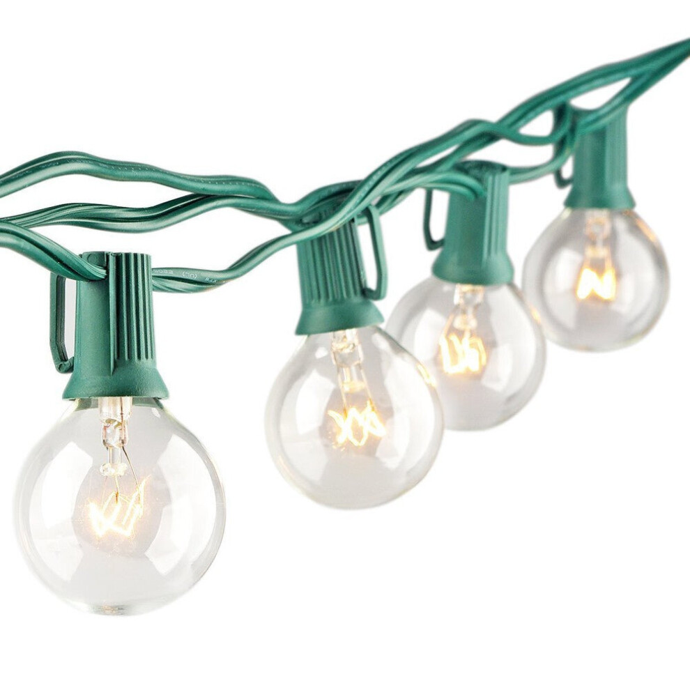 (7.65M / 301.18in) Glass Bulb Garden Yard Fence Warm Goble Lamp Holiday Lights String Indoor Outdoor Decoration