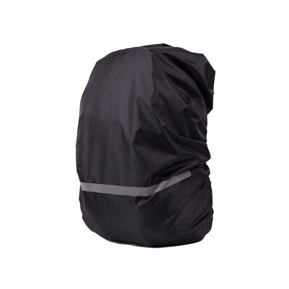 (Black) 30-40L Backpack Rain Cover Waterproof Reflective Bag Cover Camping Mud Dust Rainproof Protector