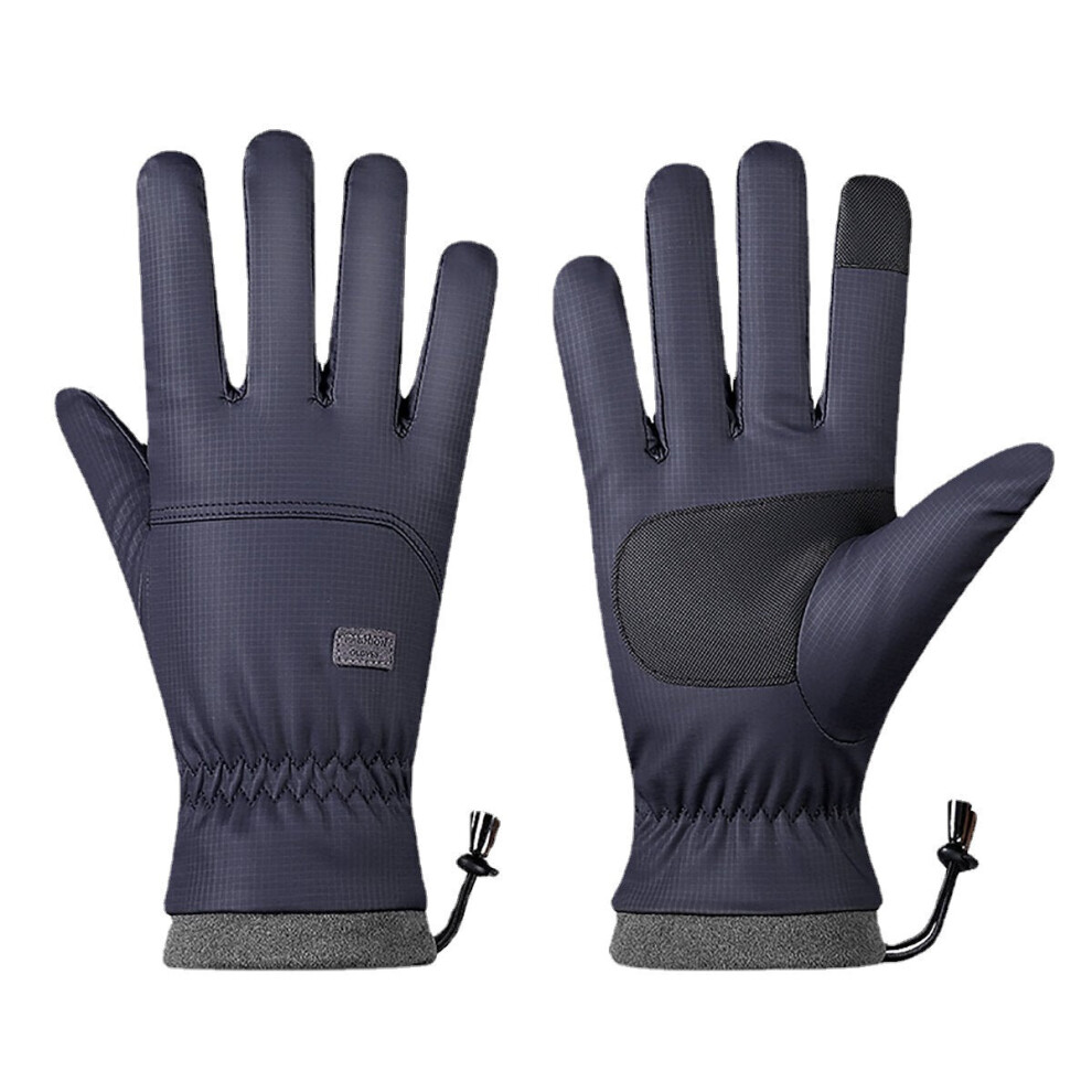 (Blue) Winter Velvet Ski Gloves Touch Screen Windproof Thermal Warm Sport Glove Outdoor Waterproof Snowboarding Gloves