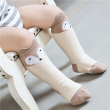 (Beige fox, 3M) Cotton Cartoon Baby Socks Unisex Newborn Clothes Accessories