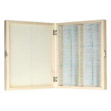 Prepared Microscope Slides Animal Plants Insects Tissues Specimens Set with Wooden Case 100pcs
