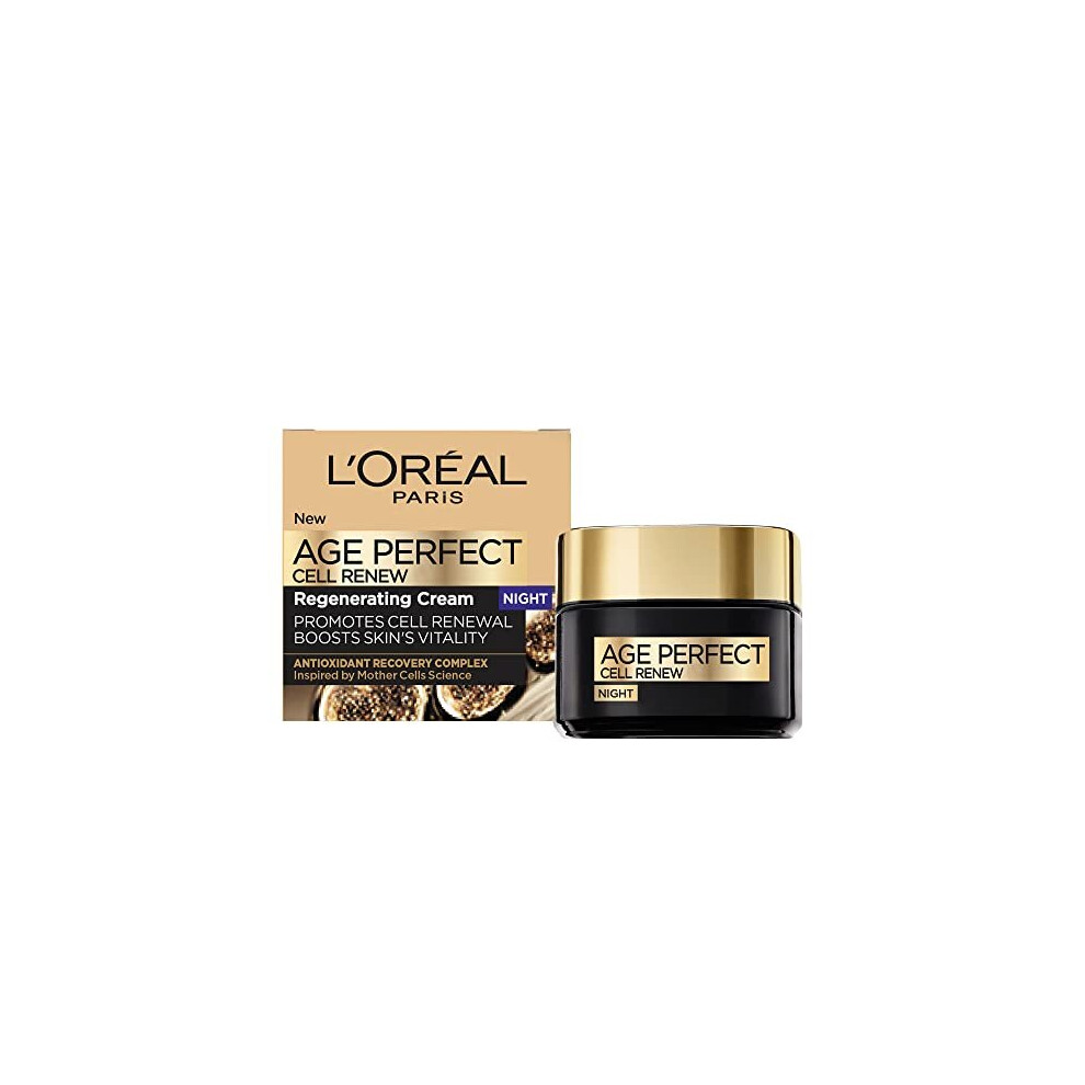 L'Oreal Paris Cell Renew Night Cream, Age Perfect Anti-Oxidant Recovery Complex Night Cream For Anti- Wrinkle, Firmness And Vitality, 50ml