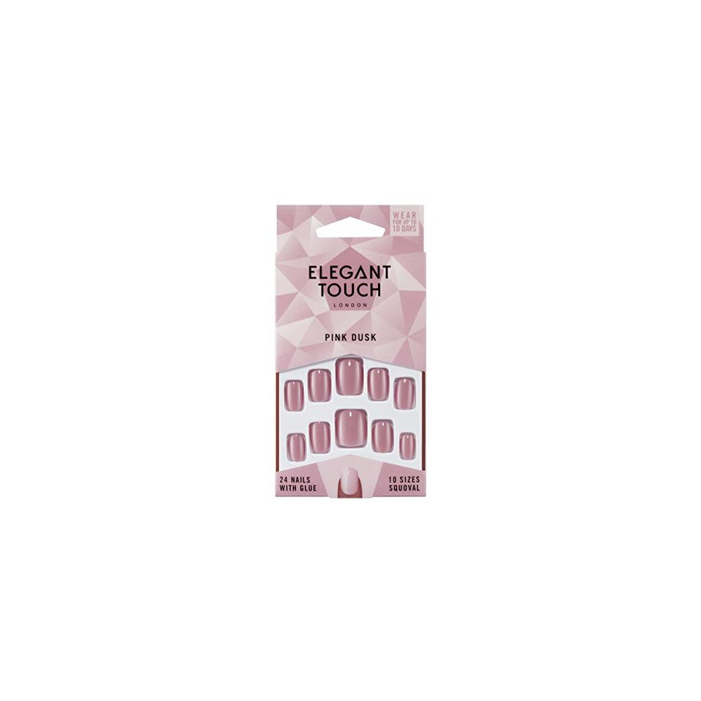 Elegant Touch Colour False Nails - Pink Dusk (Squoval)