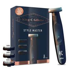King C. Gillette Style Master, Beard Trimmer, Stubble Trimmer & Electric Shaver with “One” 4D Blade, Includes 3 Comb Attachments