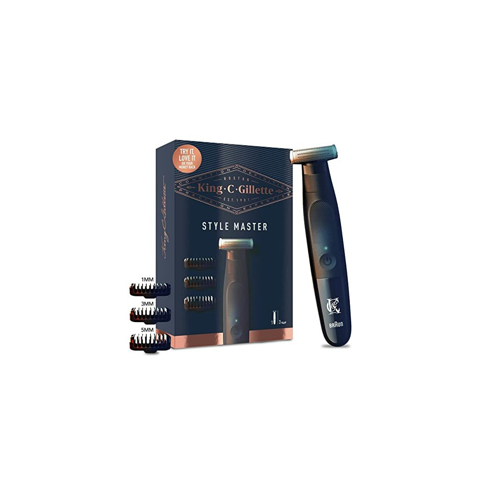 King C. Gillette Style Master, Beard Trimmer, Stubble Trimmer & Electric Shaver with âOneâ 4D Blade, Includes 3 Comb Attachments