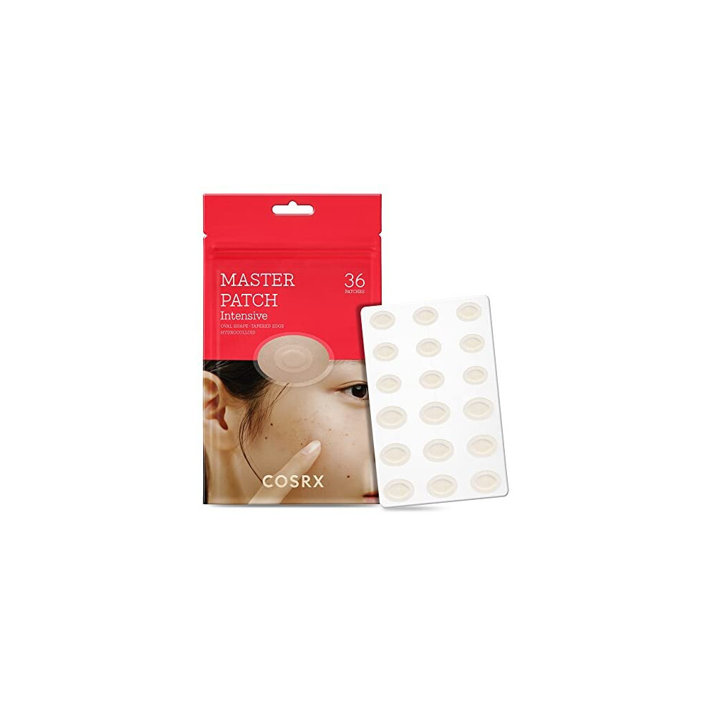 COSRX Master Pimple Patch Intensive 36 Patches Value Pack | Acne Patch in 2 Sizes | Oval Hydrocolloid Acne Pimple Patches with Tea Tree Oil fot Spot,