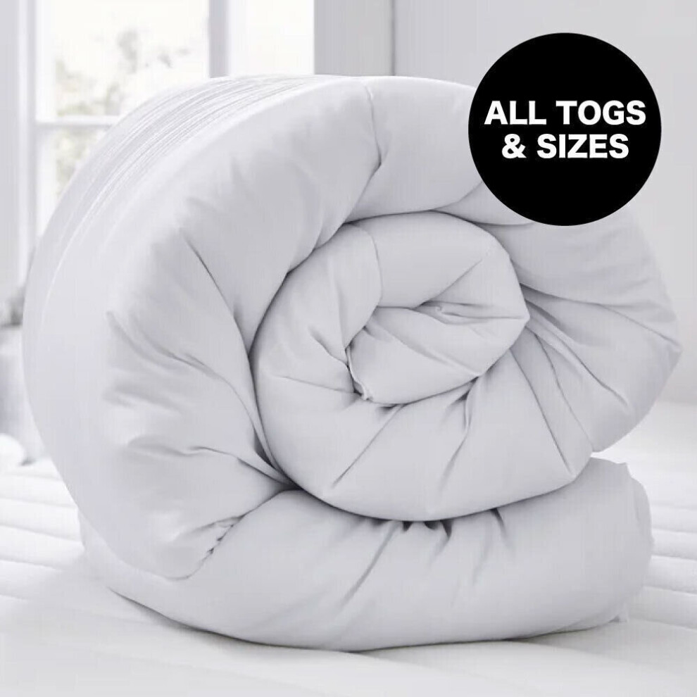 Uk Textiles (Double 200X200cm, 7.5 Tog) Anti Allergy Feels Like Down Hotel Quality Duvet White