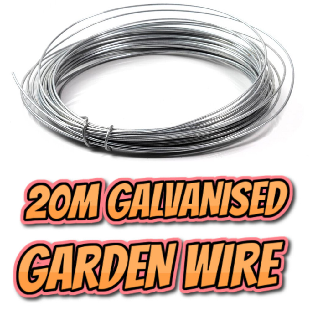 Galvanised 20M Garden Wire Strong Rust Proof Gardening Tying Fixing Training 5056422611169