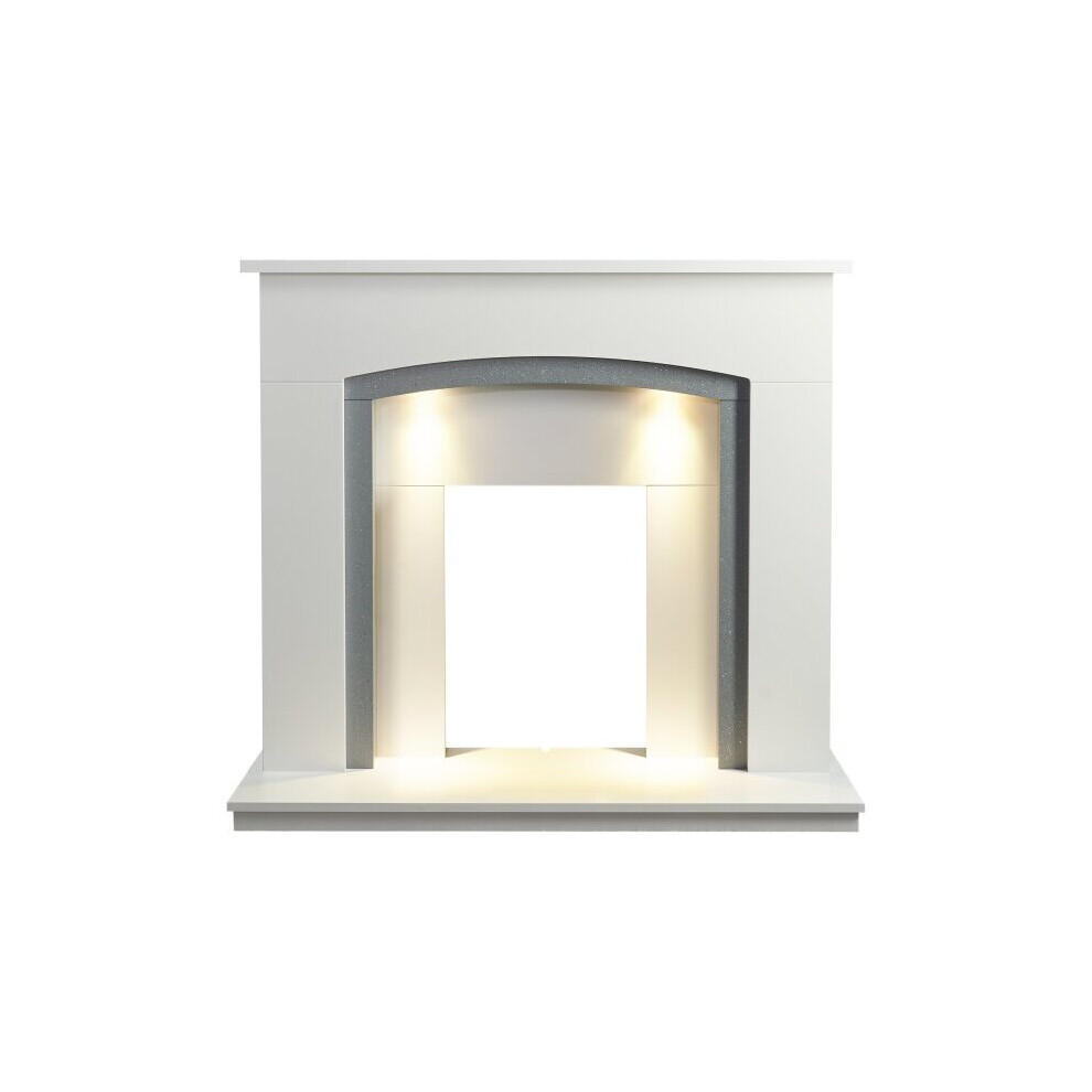 Photos - Fireplace Accessory Adam Tuscany Fireplace in Pure White & Grey