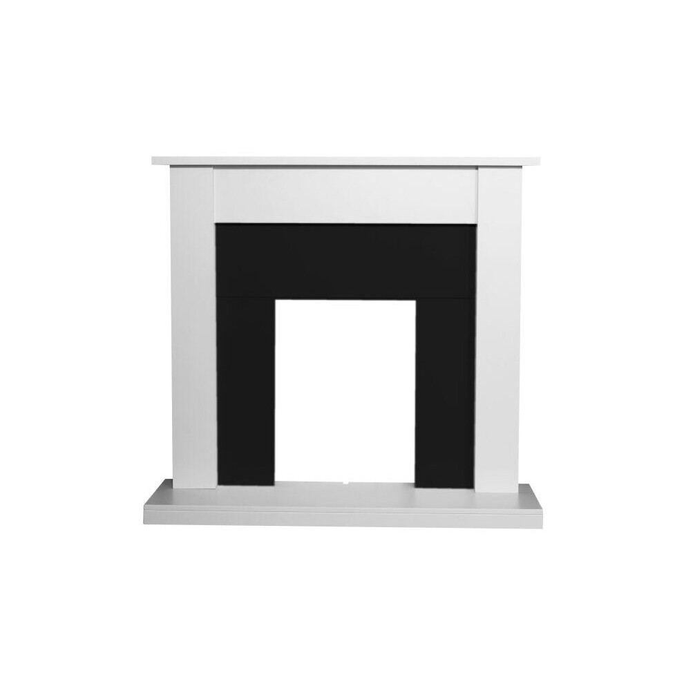 Adam Sutton Fireplace in Pure White & Black, 43 Inch