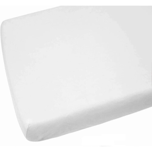 (Cot Bed 70 x 140cm, White) Best Cot bed 2x Pollyotton Fitted Sheets