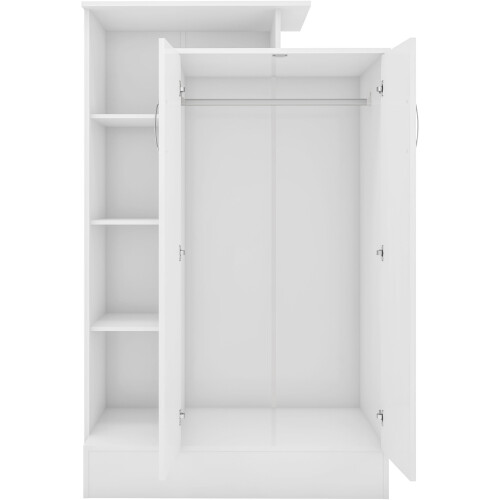Seconique Nevada Petite Open Shelf Wardrobe White Gloss 2