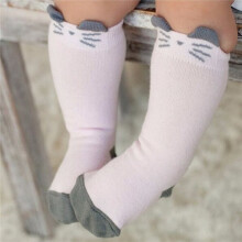 (Pink cat, 9M) Cotton Cartoon Baby Socks Unisex Newborn Clothes Accessories