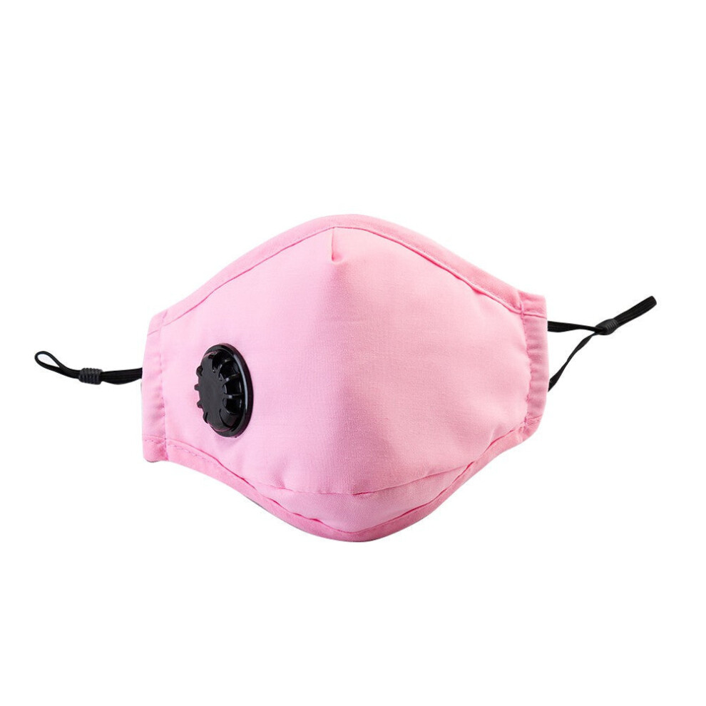 (Pink) Mouth Cover With 2 Filters Dustproof Respirator Breathing Valve Washable Reusable Stop Fog Pm2.5 6112211998046