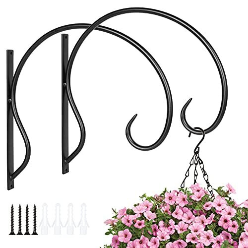 2 Pack Hanging Plant Bracket Wall Hook 12 Inches Wall Mount Plant