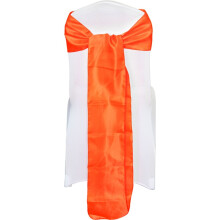 (Burnt Orange, 50pcs) Time to Sparkle Satin Sashes Chair Cover Bow Sash Wider Fuller Bows Of Wedding Venue