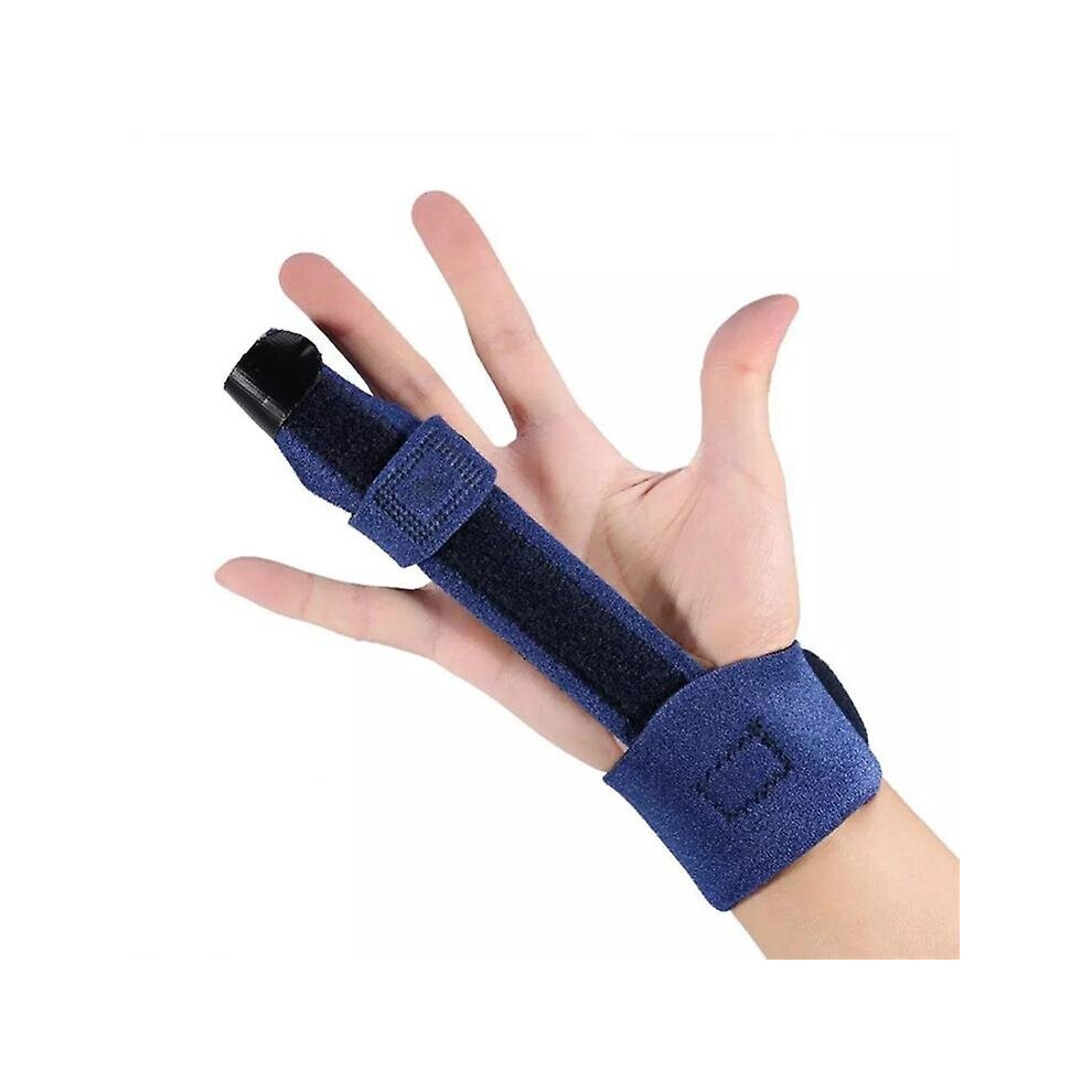 Blue (Blue) Finger Extension Splint For Trigger Finger And Fracture With Support Wrist Belt