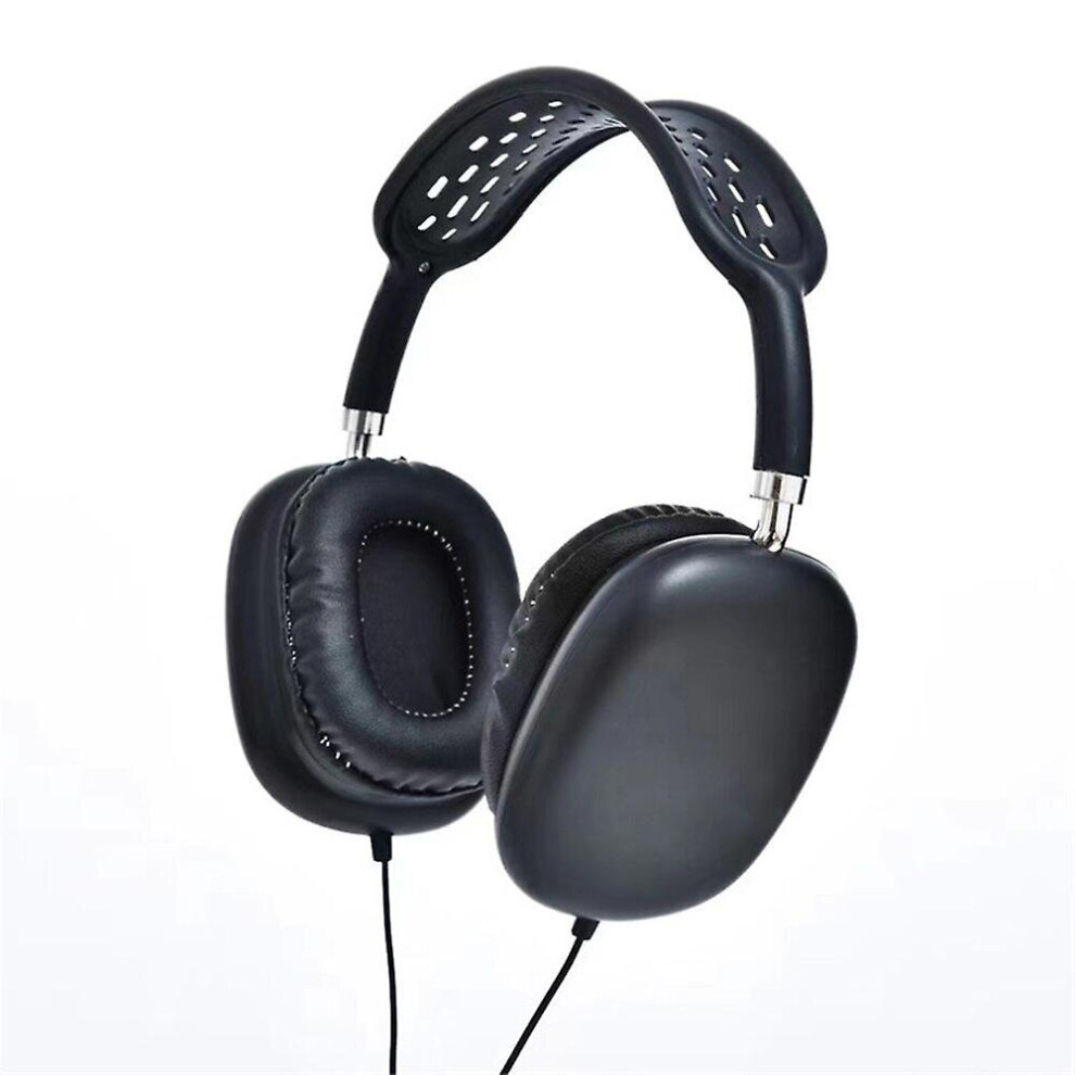 (Black) Wired Headset Universal Dual Stereo Subwoofer Headphone For Computer Mobile Phone Black 768664253247